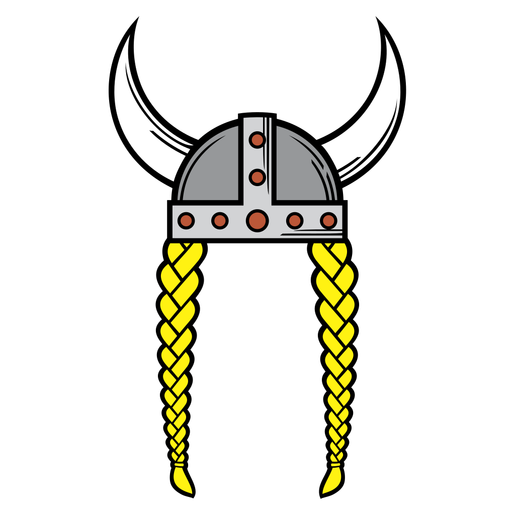 Viking helmet design with braided hair for cutting machines