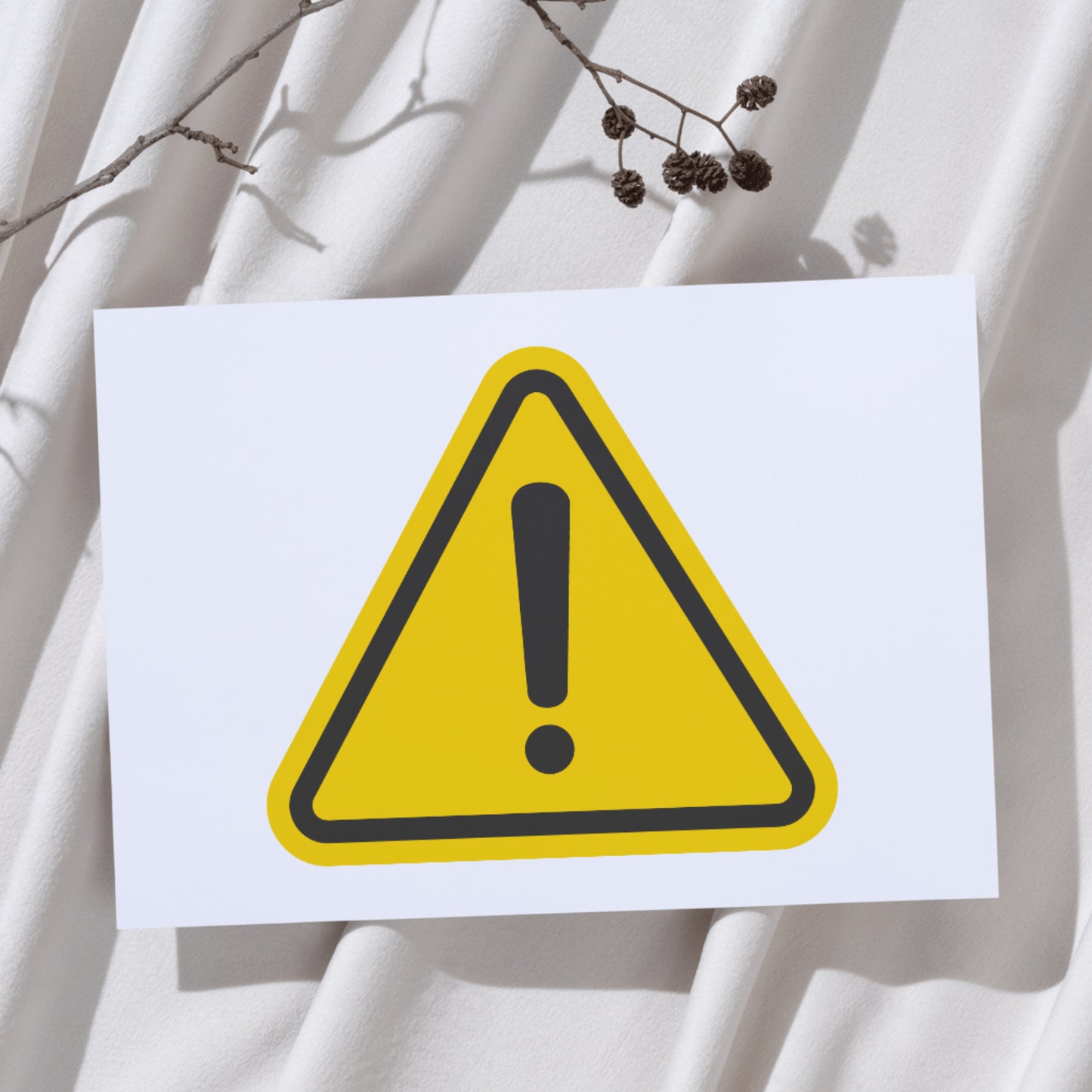 Caution sign with exclamation point alerting users