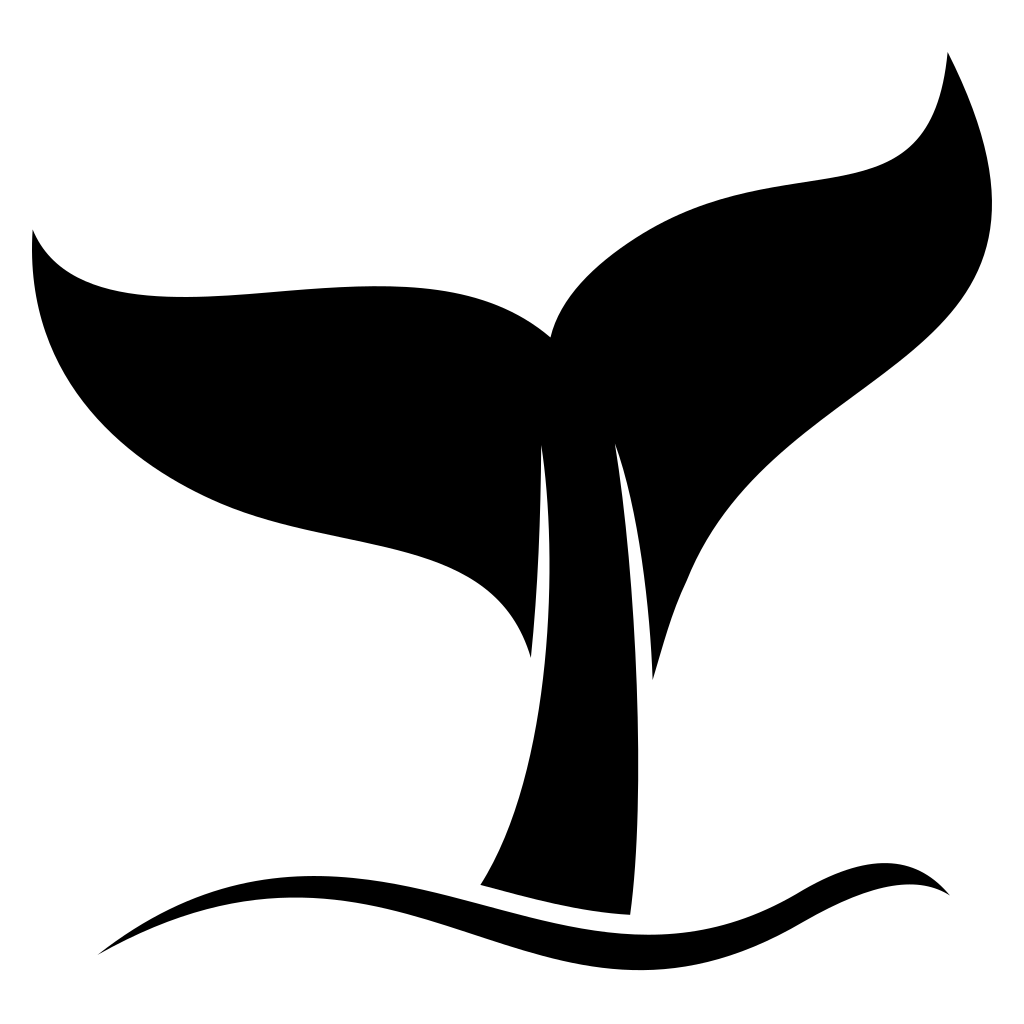 Elegant whale tail silhouette for creative projects