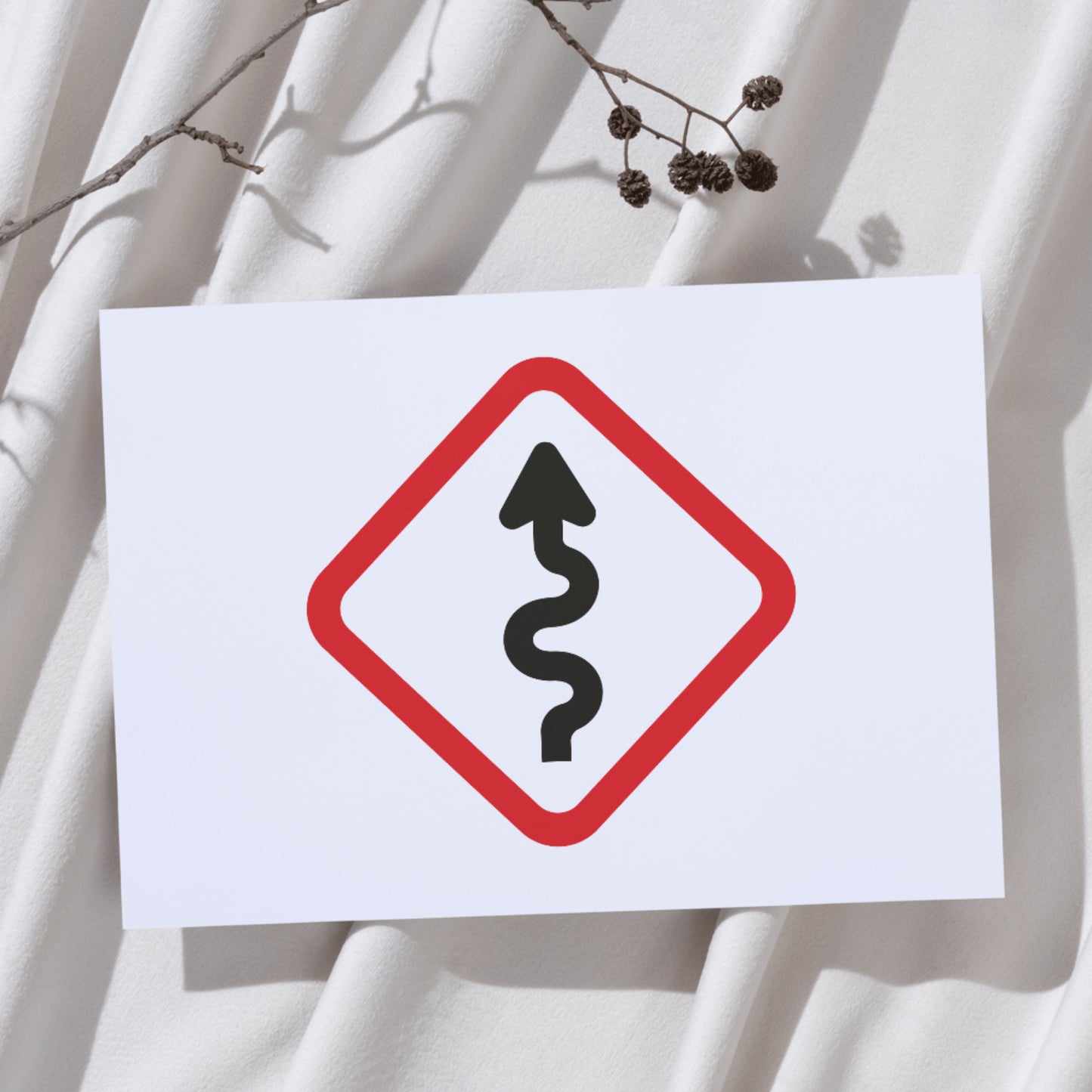 Winding traffic road sign vector for cutting machine design