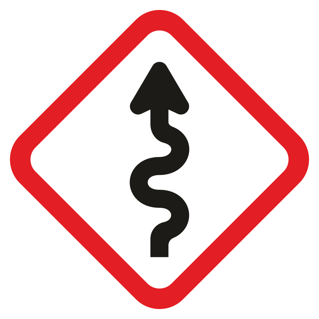 Winding traffic road sign vector for cutting machine design