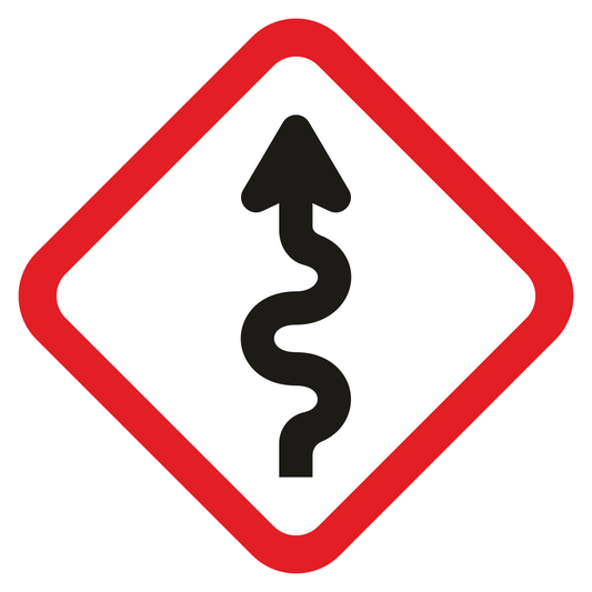 Winding traffic road sign vector for cutting machine design