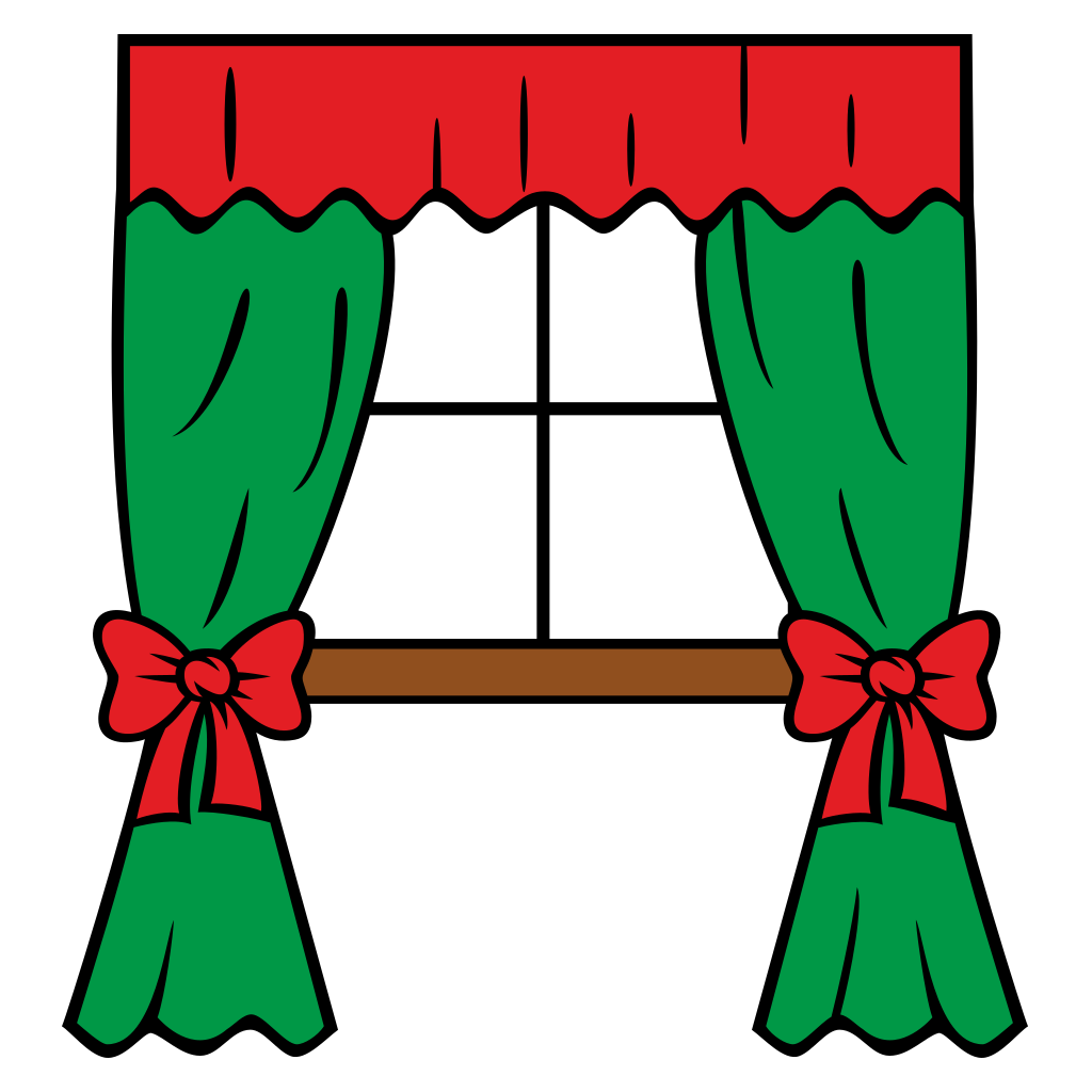 Charming vector curtain design with festive window decor