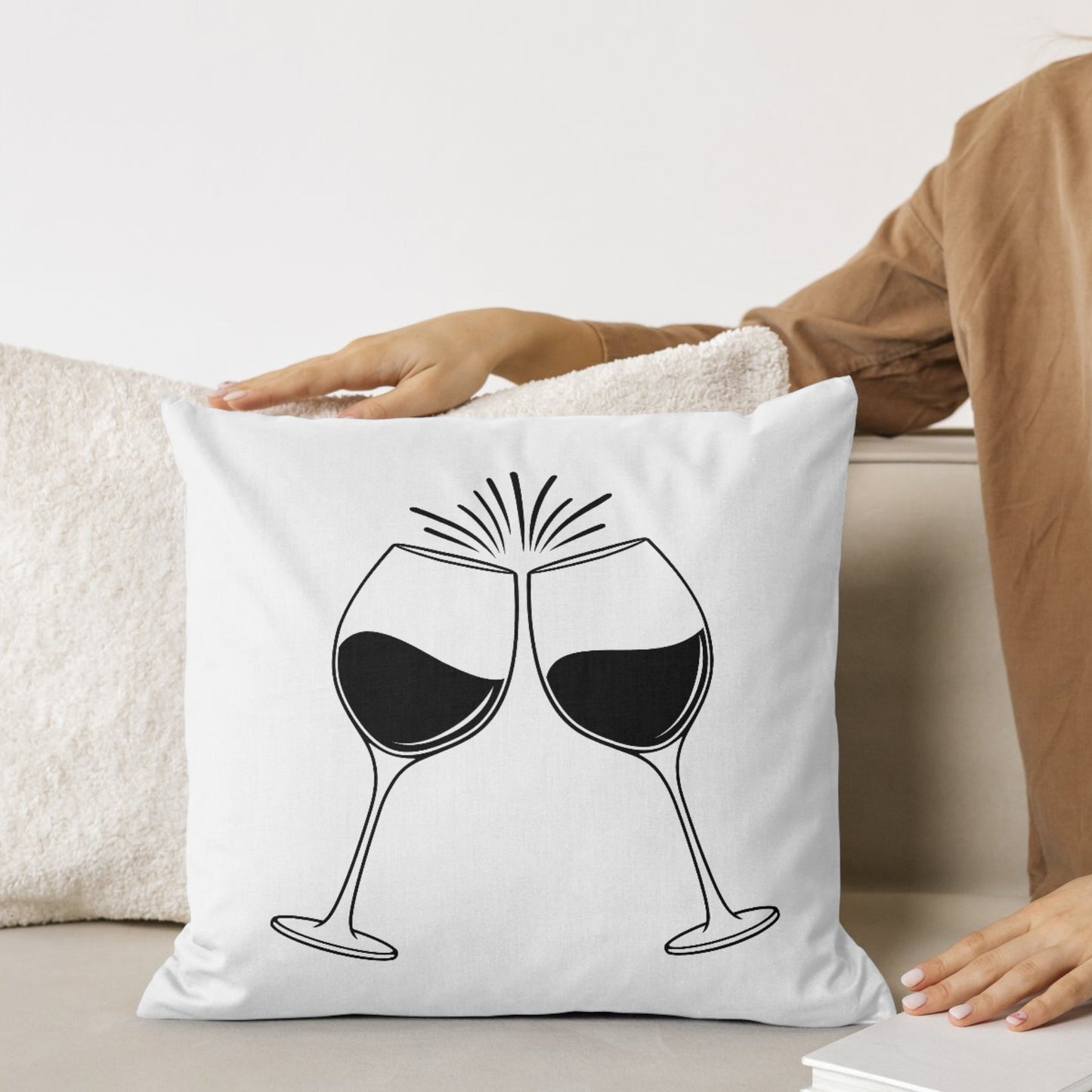 Elegant black and white vector design of wine glasses