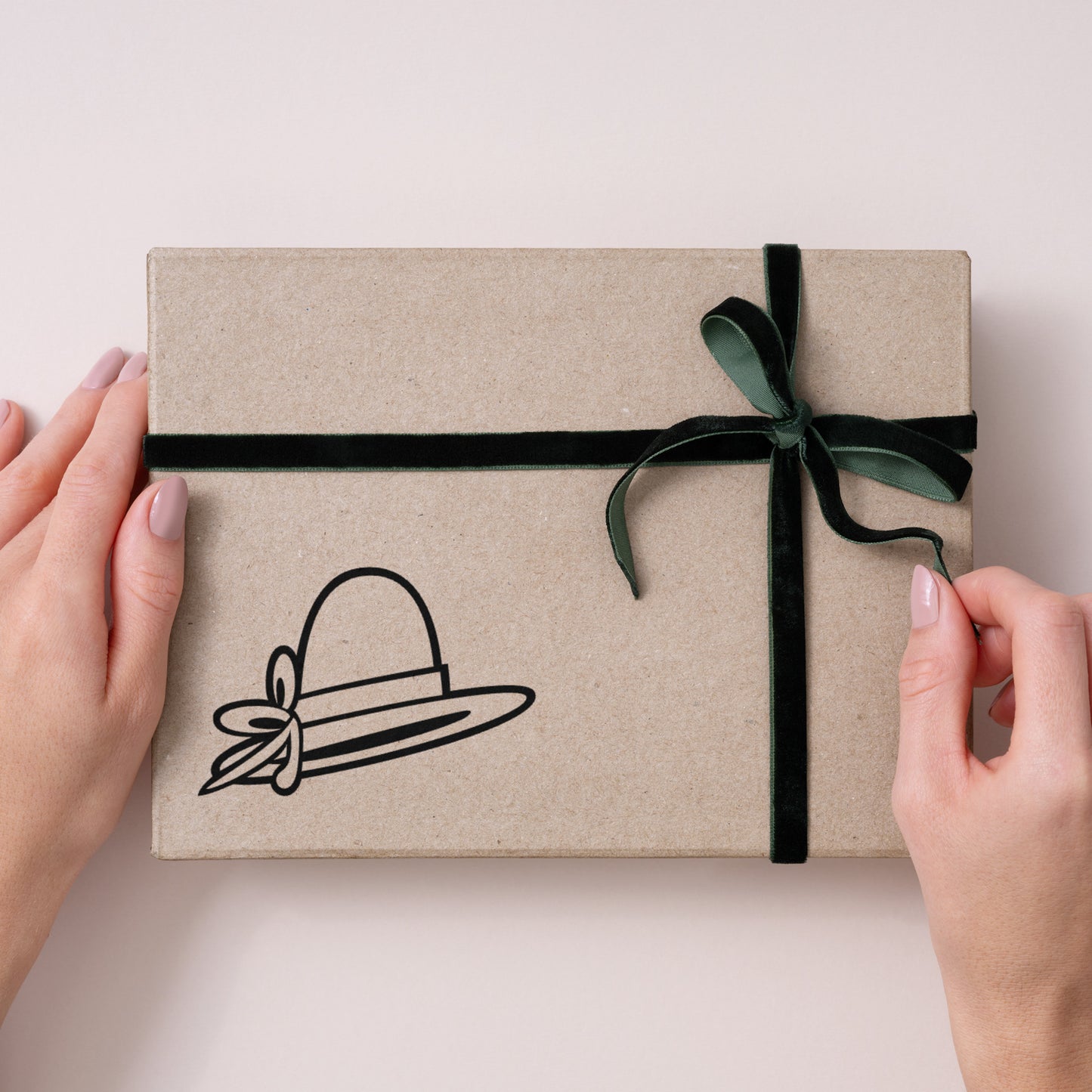 Elegant black and white woman hat design for cutting machines