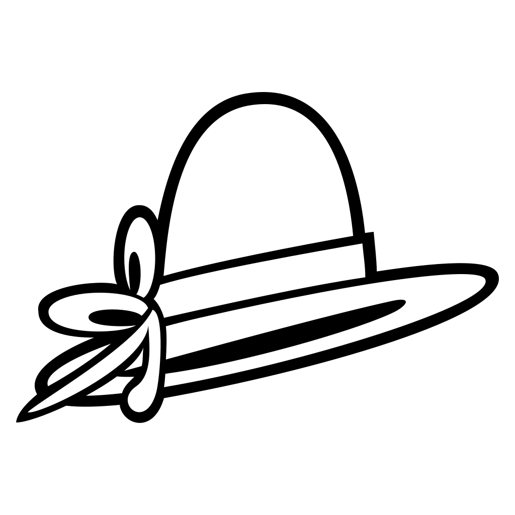 Elegant black and white woman hat design for cutting machines