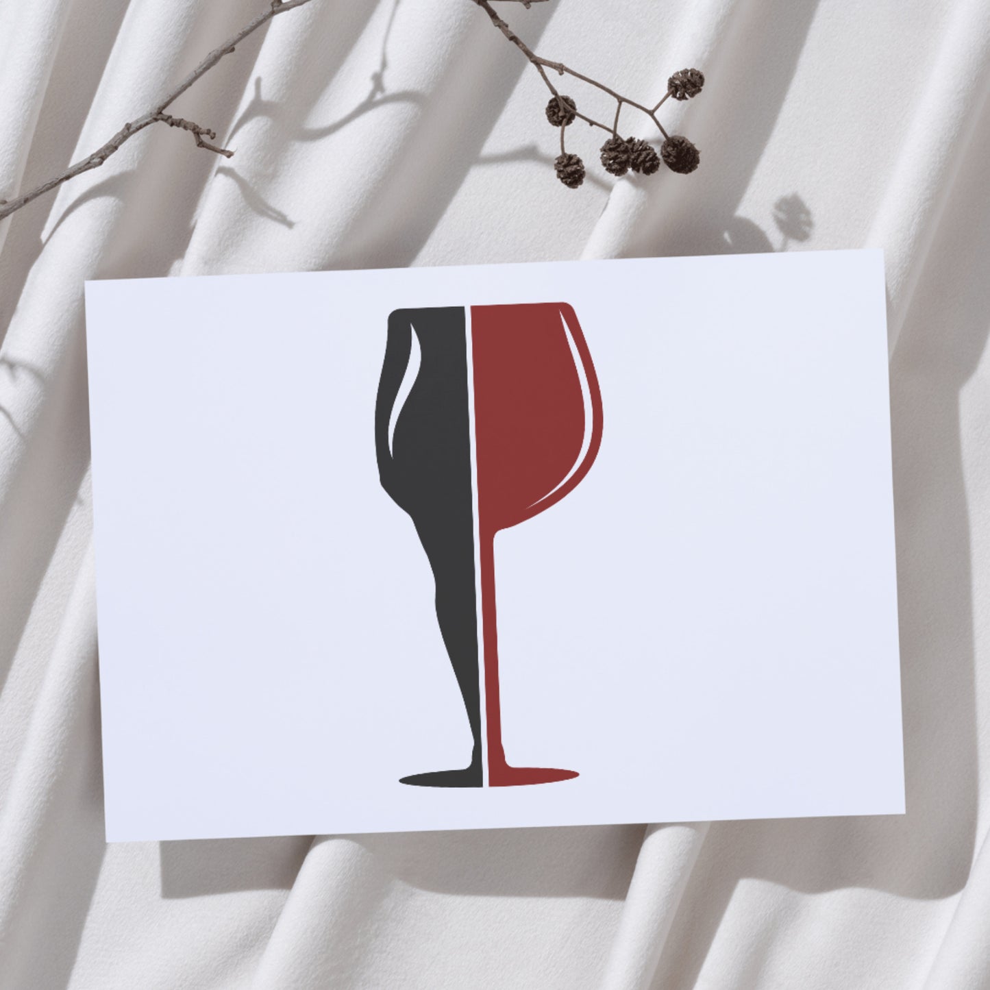 Stylish vector design of a woman enjoying wine in a glass