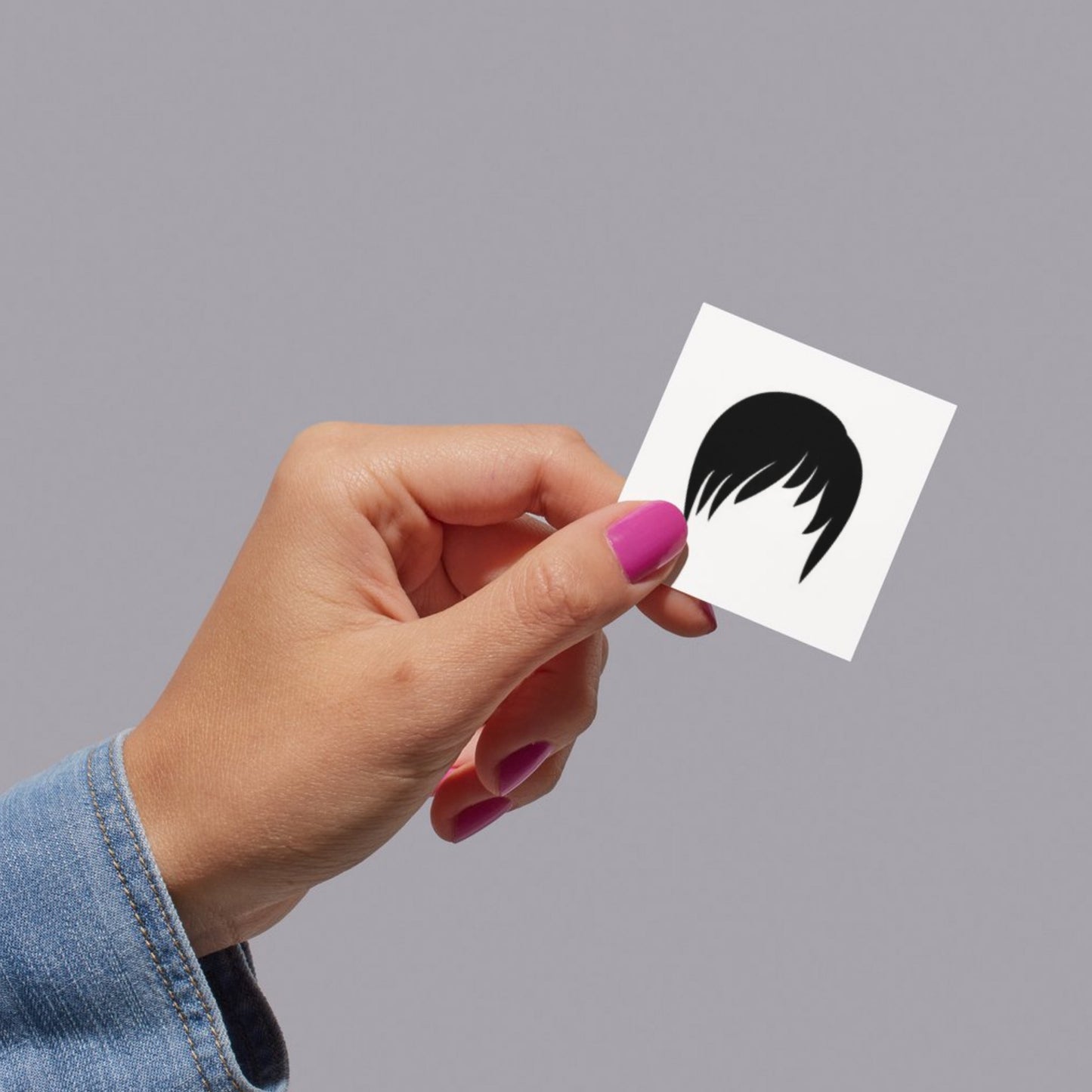 Stylized black hair silhouette for crafting projects