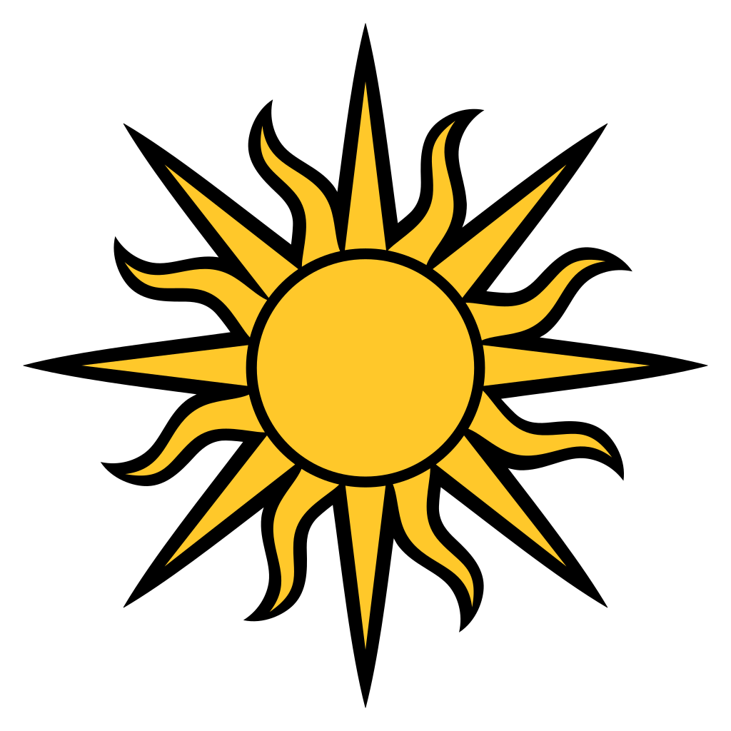 Bright and cheerful yellow sun vector design for crafting