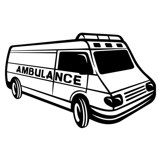 Stylized ambulance van design for crafting enthusiasts
