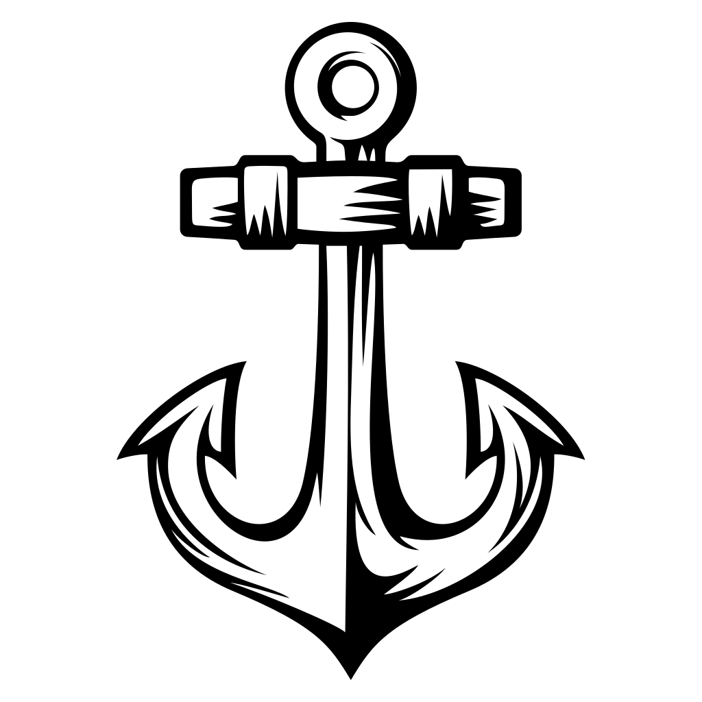 Stylish anchor design in vector svg format for cutting machines