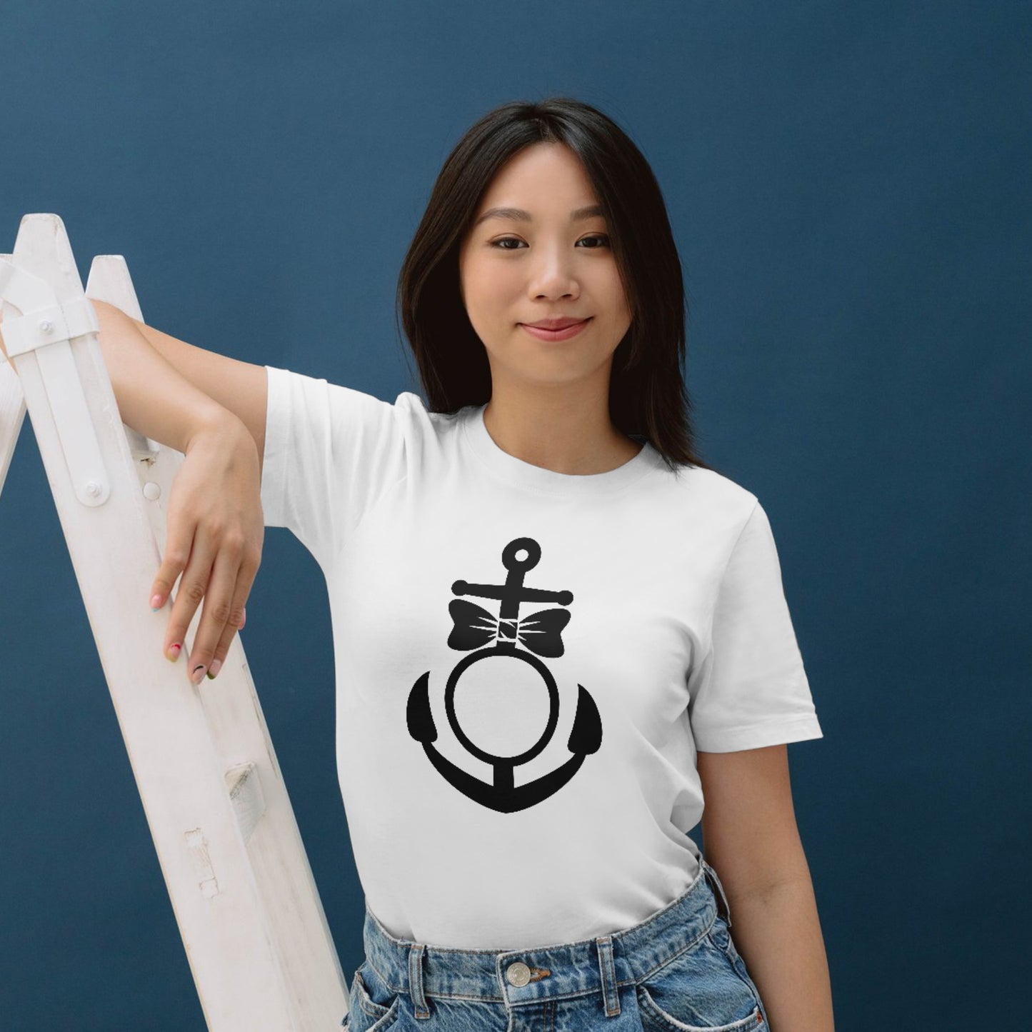 Unique anchor and bow monogram design for crafting projects