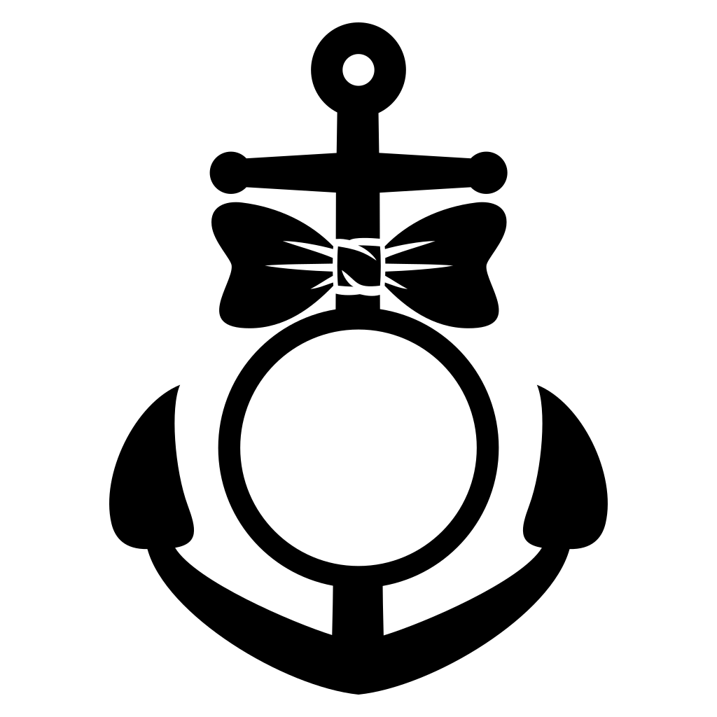 Unique anchor and bow monogram design for crafting projects