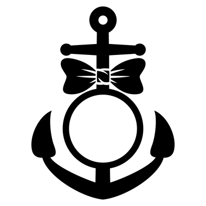 Unique anchor and bow monogram design for crafting projects