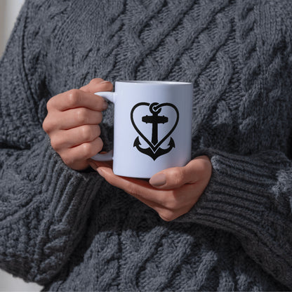 Unique black anchor and heart design for creative projects