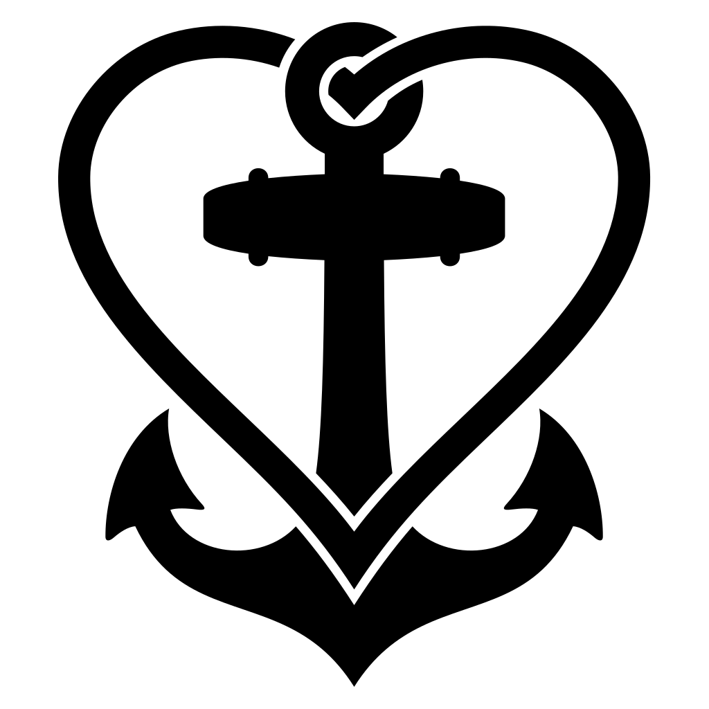 Unique black anchor and heart design for creative projects