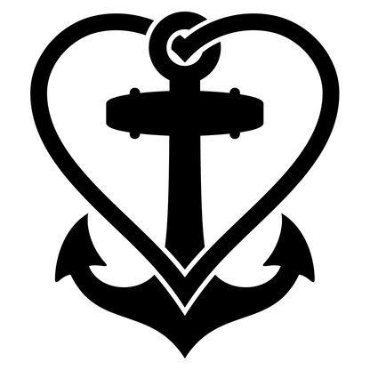 Unique black anchor and heart design for creative projects