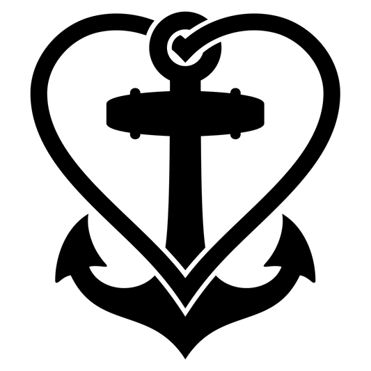 Unique black anchor and heart design for creative projects