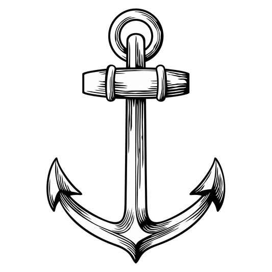 Stylish black and white anchor design for cutting machines