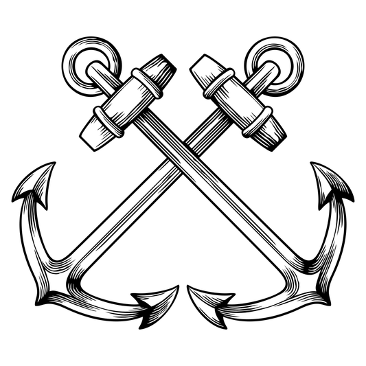 Black and white anchor design for cutting machines