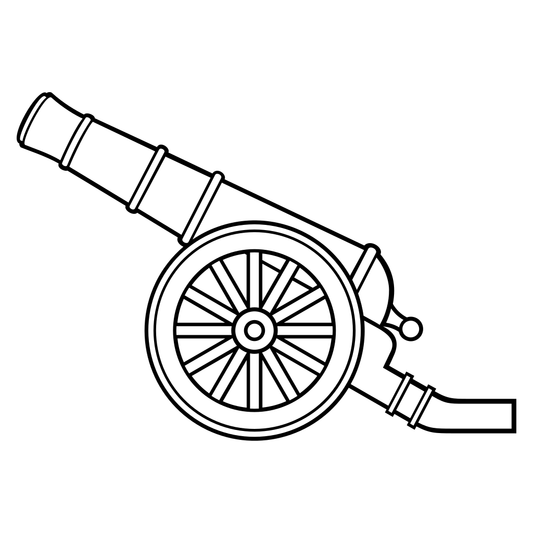 Ancient cannon design for cutting machines in vector format