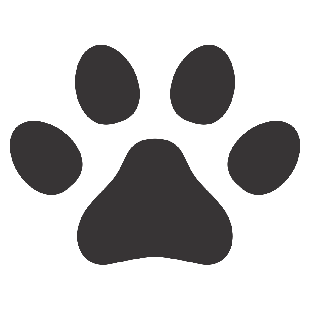 Creative black paw print design for cutting machines