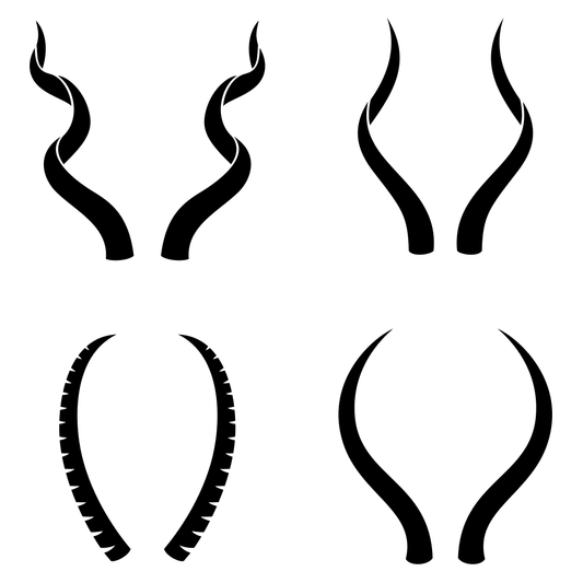Creative antelope horn vector icons for cutting machines