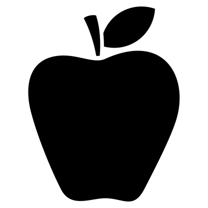 Stylish black apple silhouette perfect for crafting and design
