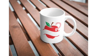 Creative vector design of an apple with a playful worm