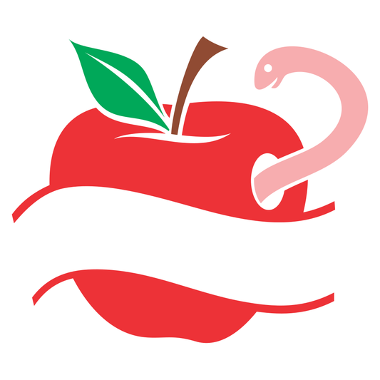 Creative vector design of an apple with a playful worm