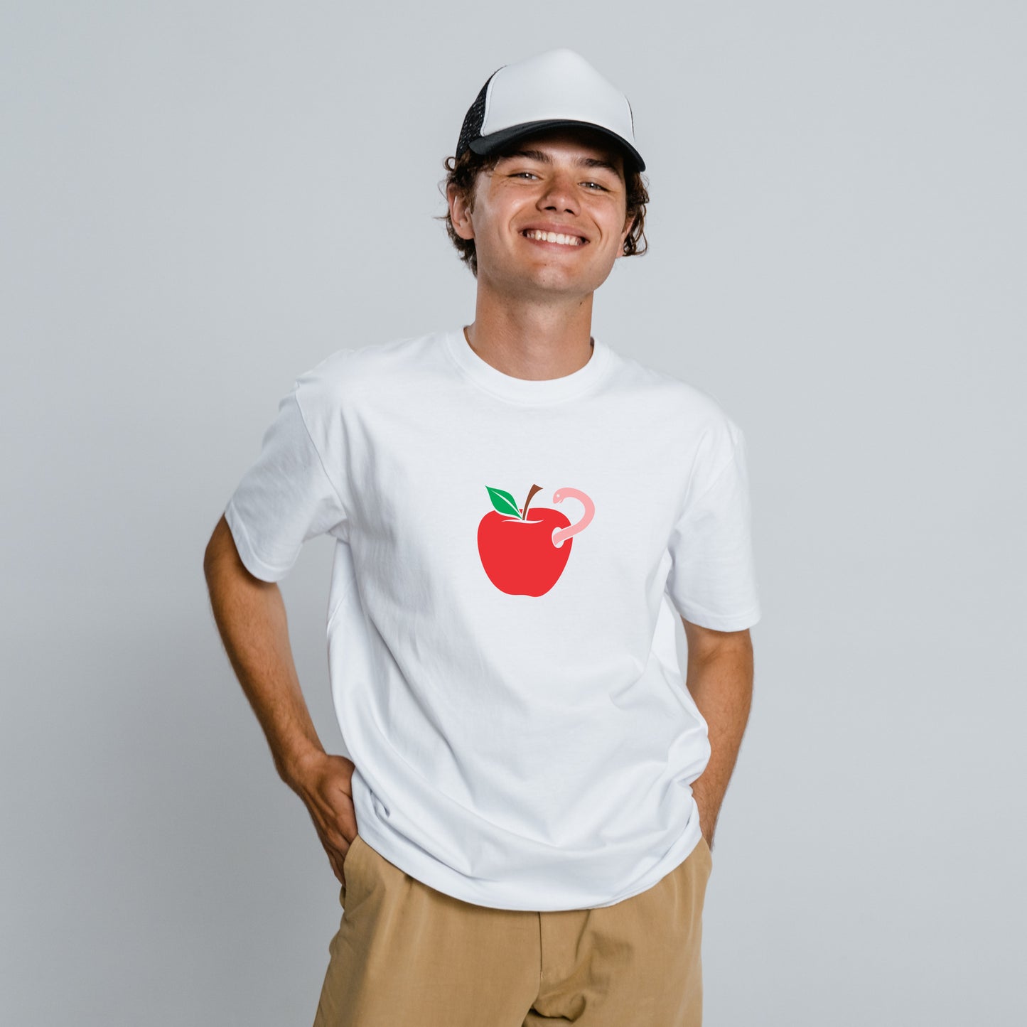 Creative vector design of an apple with a playful twist