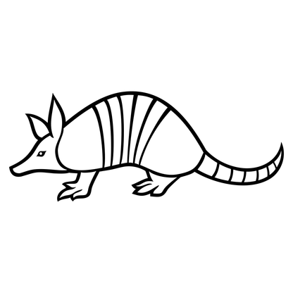 Stylized black and white armadillo design for creative projects