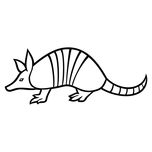Stylized black and white armadillo design for creative projects