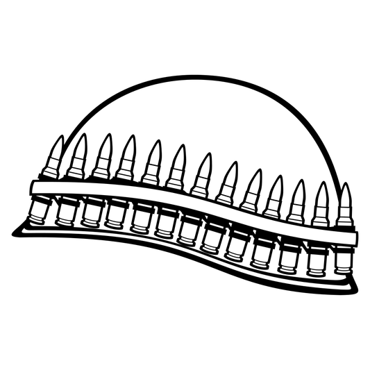 Creative army helmet design with ammo belt for crafting