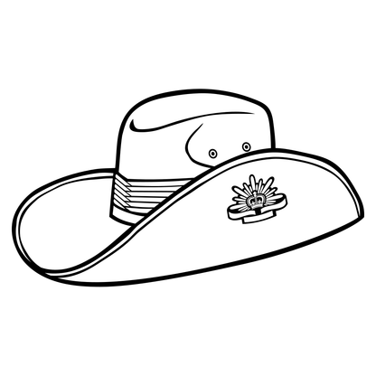 Unique vector design of an army slouch hat for crafting