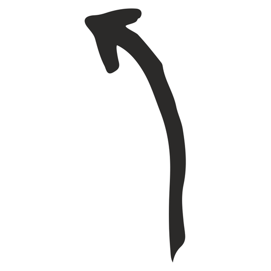 Curved black arrow illustration for crafting projects