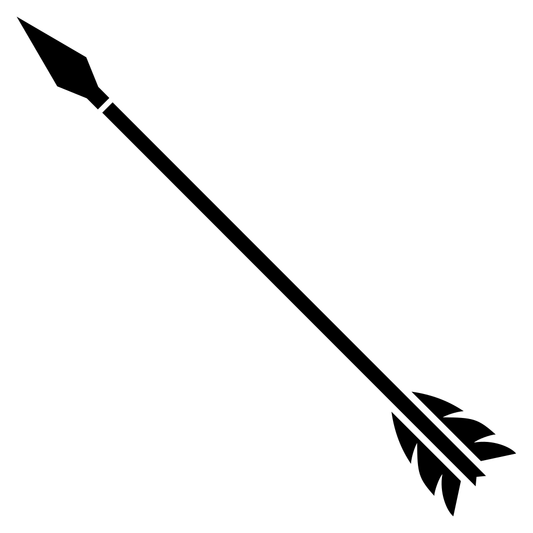 Stylized black arrow design for cutting machines