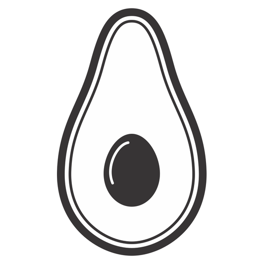 Elegant avocado vector silhouette for creative projects