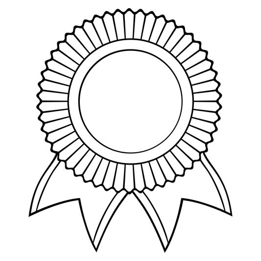 Elegant black and white award ribbon for creative projects