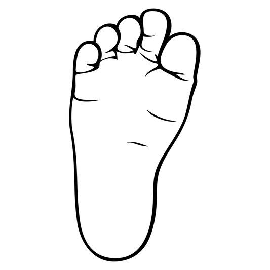 Charming black and white baby foot vector design for cutting