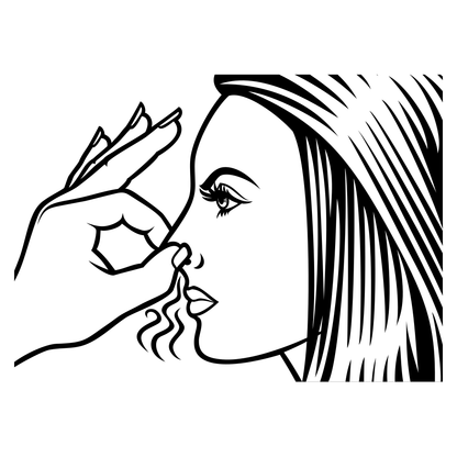 Illustration of a person reacting to a bad smell