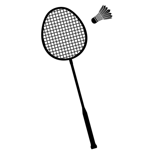 Badminton racket and shuttlecock design for crafting