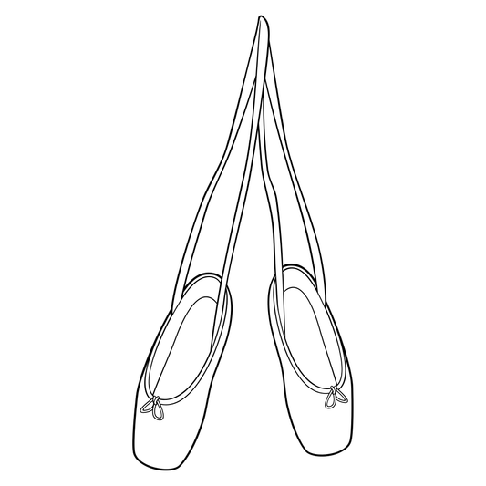 Elegant black ballet shoes design for cutting projects