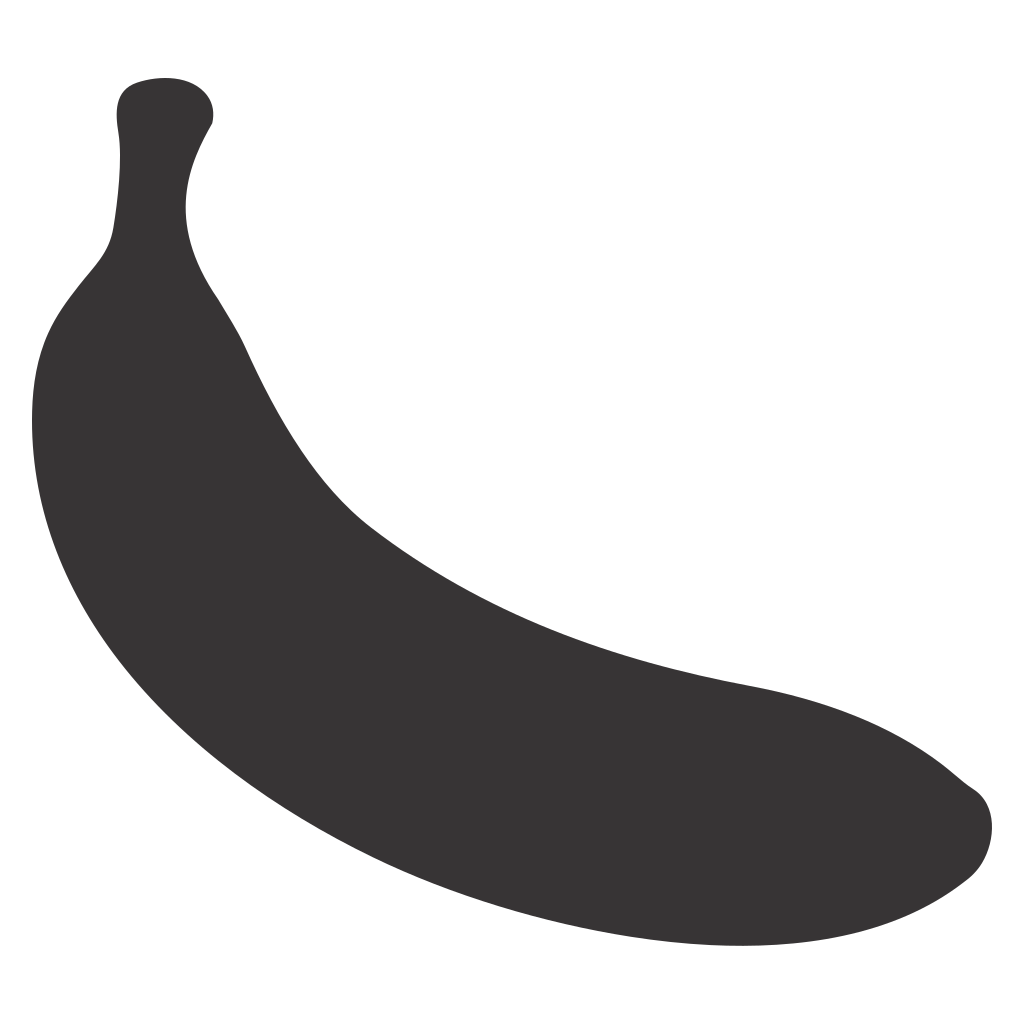 Unique vector silhouette of a banana for creative projects