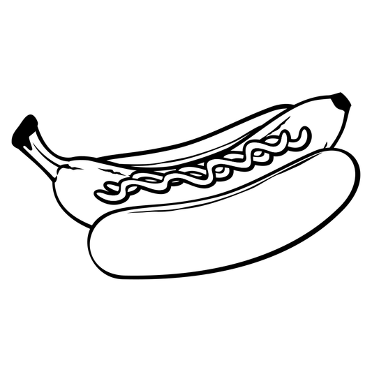 Hot dog banana design for creative cutting machines