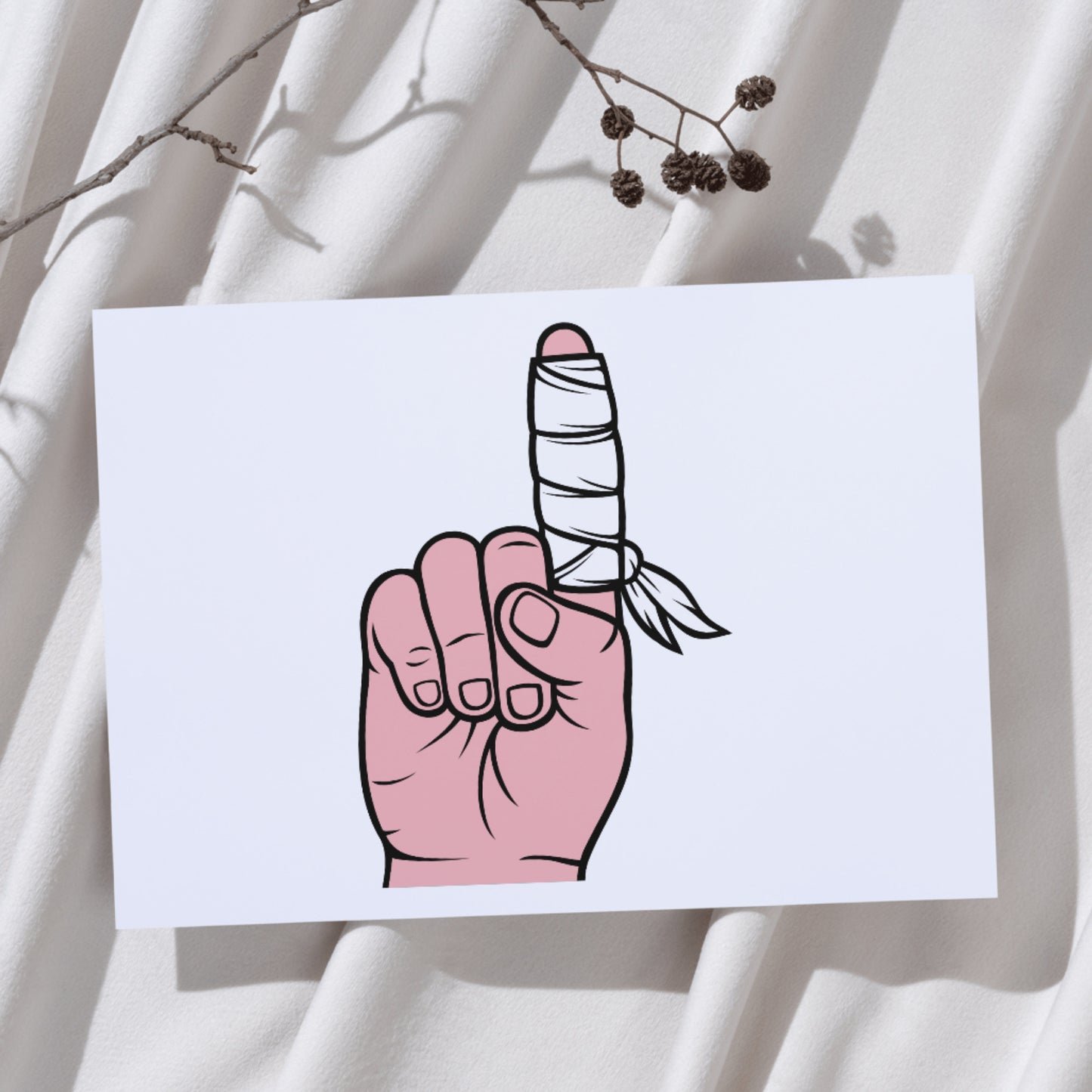 Creative bandaged finger design for cutting machines