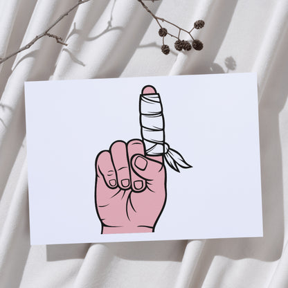 Creative bandaged finger design for cutting machines