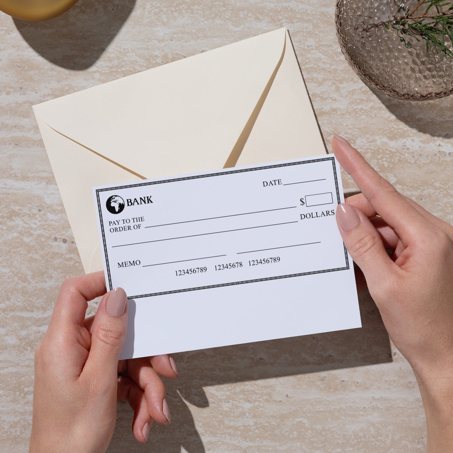 Design for bank check vector suitable for cutting machines