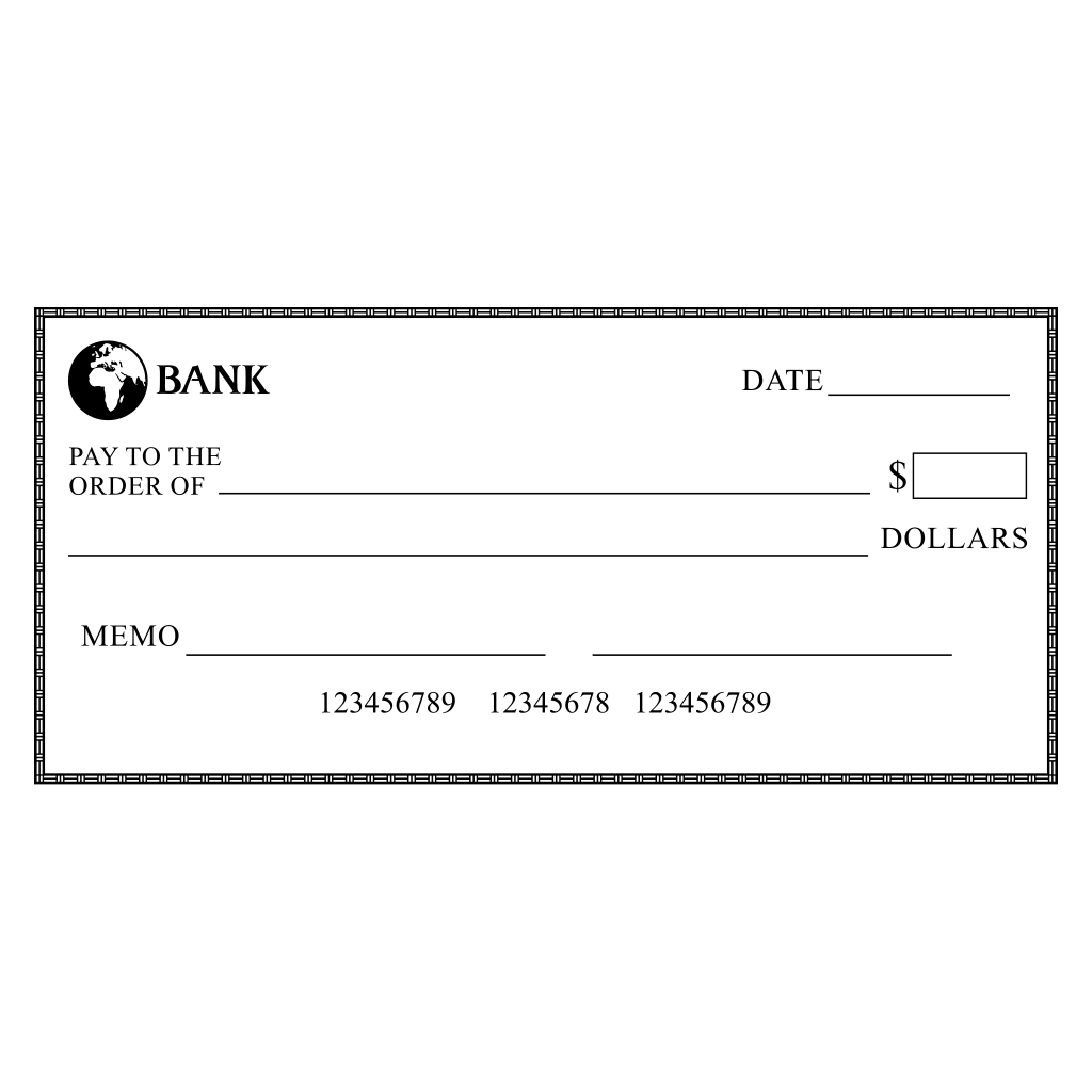 Design for bank check vector suitable for cutting machines