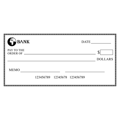 Design for bank check vector suitable for cutting machines